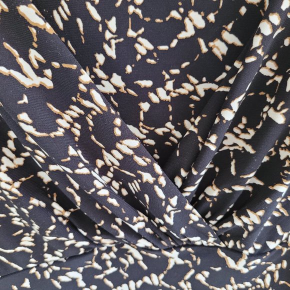 Ralph Lauren Black Chain Print Wrap Style Midi Dress US 8 - Picture 4 of 8